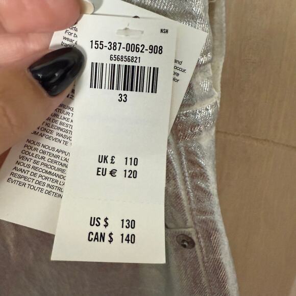 Abercrombie & Fitch 90s High Rise Relaxed Jean Straight Leg Silver Size 33 / 16 - Picture 7 of 8